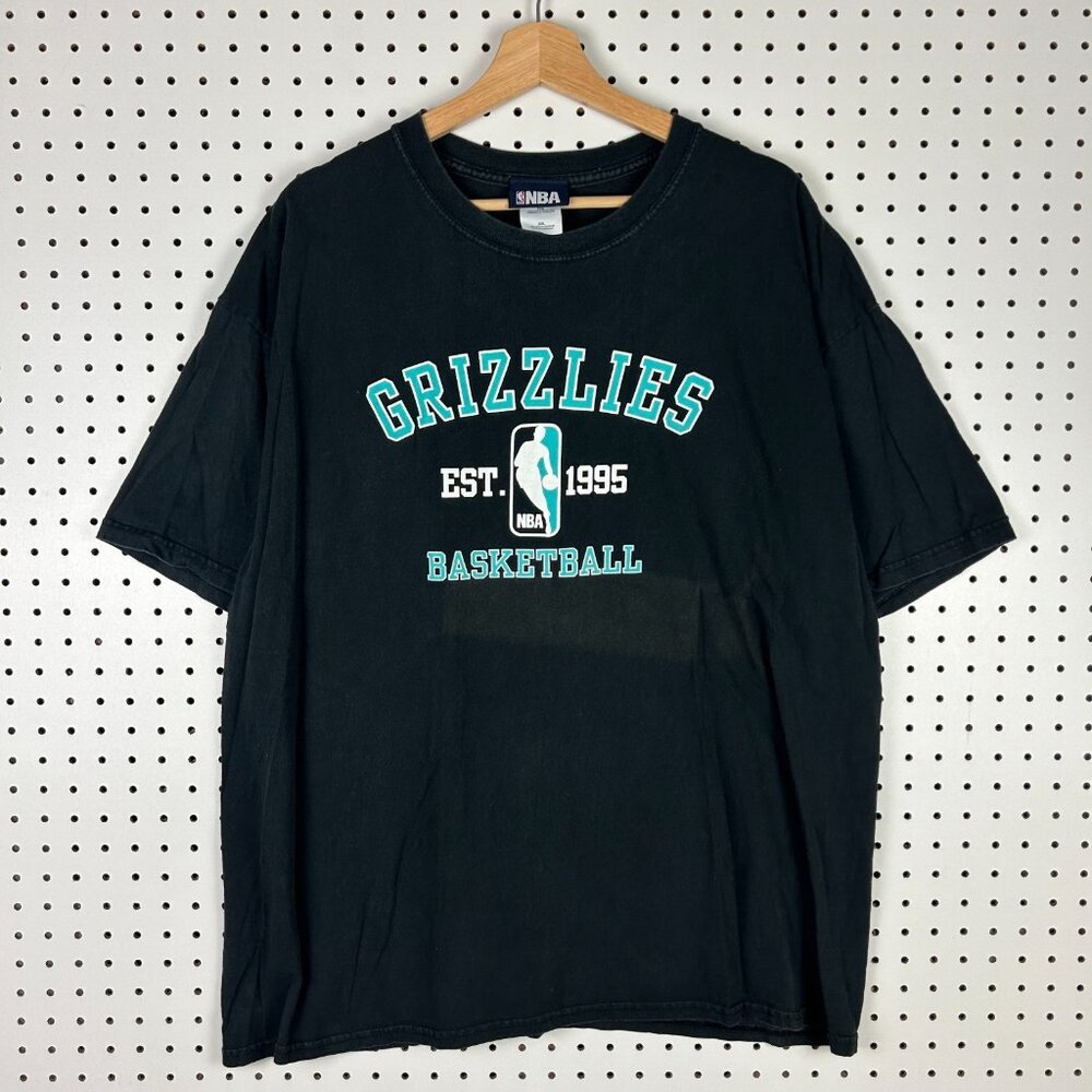 Memphis Grizzlies NBA T Shirt Size XXL Black Teal Faded Y2K‎ Throwback Vancouver